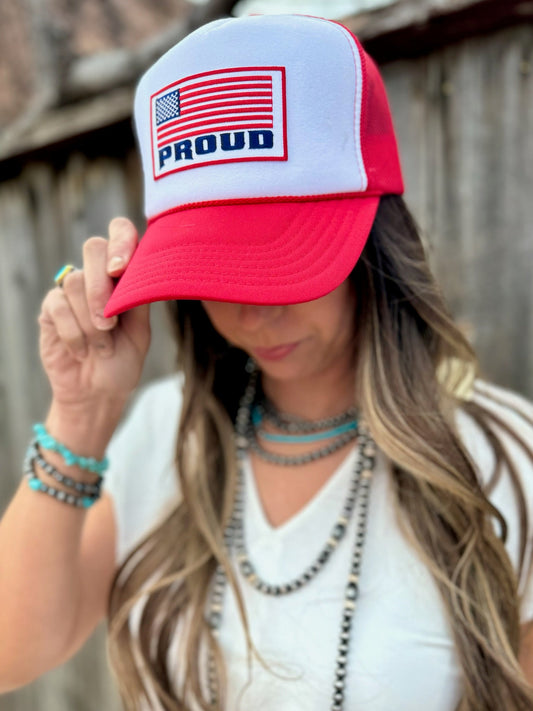America Proud Trucker Patched Cap