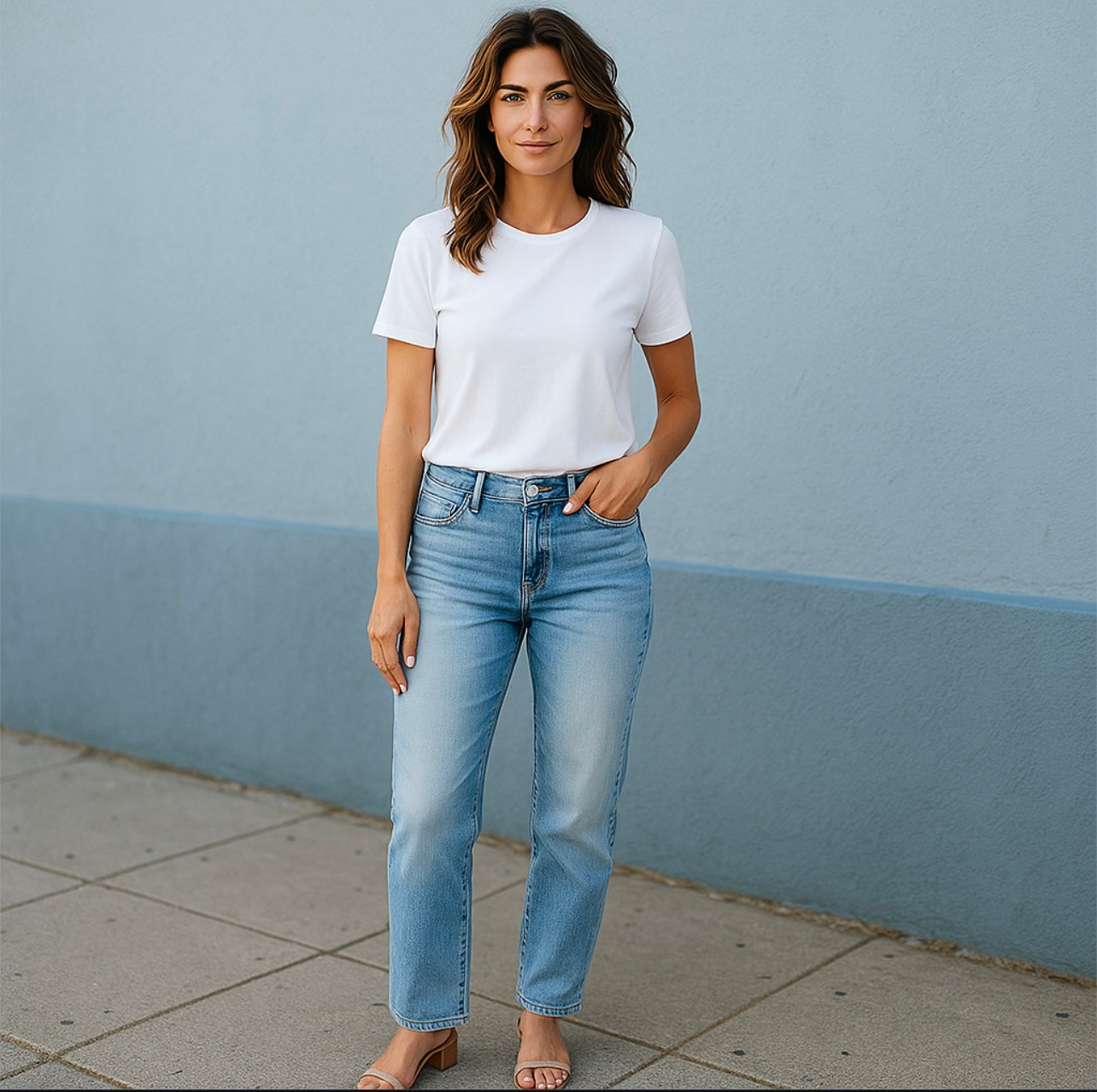 Judy Blue Full Size Mid Rise Vintage Wash Slim Jeans with Cell Phone Pocket ( Available in Plus Size)