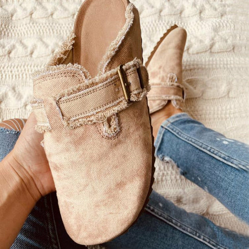 Flat Heel Round Toe Canvas Loafer Women's Vintage Clogs (Available in More Prints)