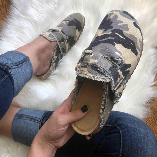 Flat Heel Round Toe Canvas Loafer Women's Vintage Clogs (Available in More Prints)