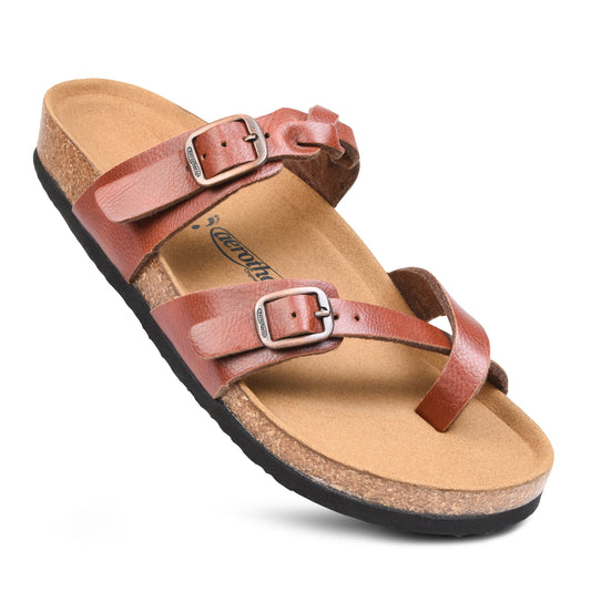 Aerothotic Irenic Women's Soft Footbed Strappy Slide Sandals (Available in 5 Colors)